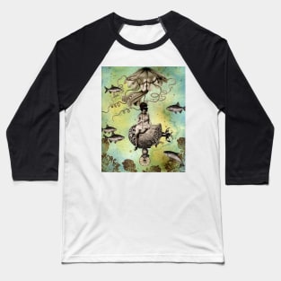 Undersea Steampunk: Aurelia & her Jelly Cruiser Baseball T-Shirt